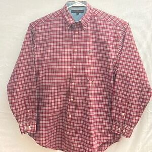 Tommy Hilfiger Red and White Plaid Men's Shirt
